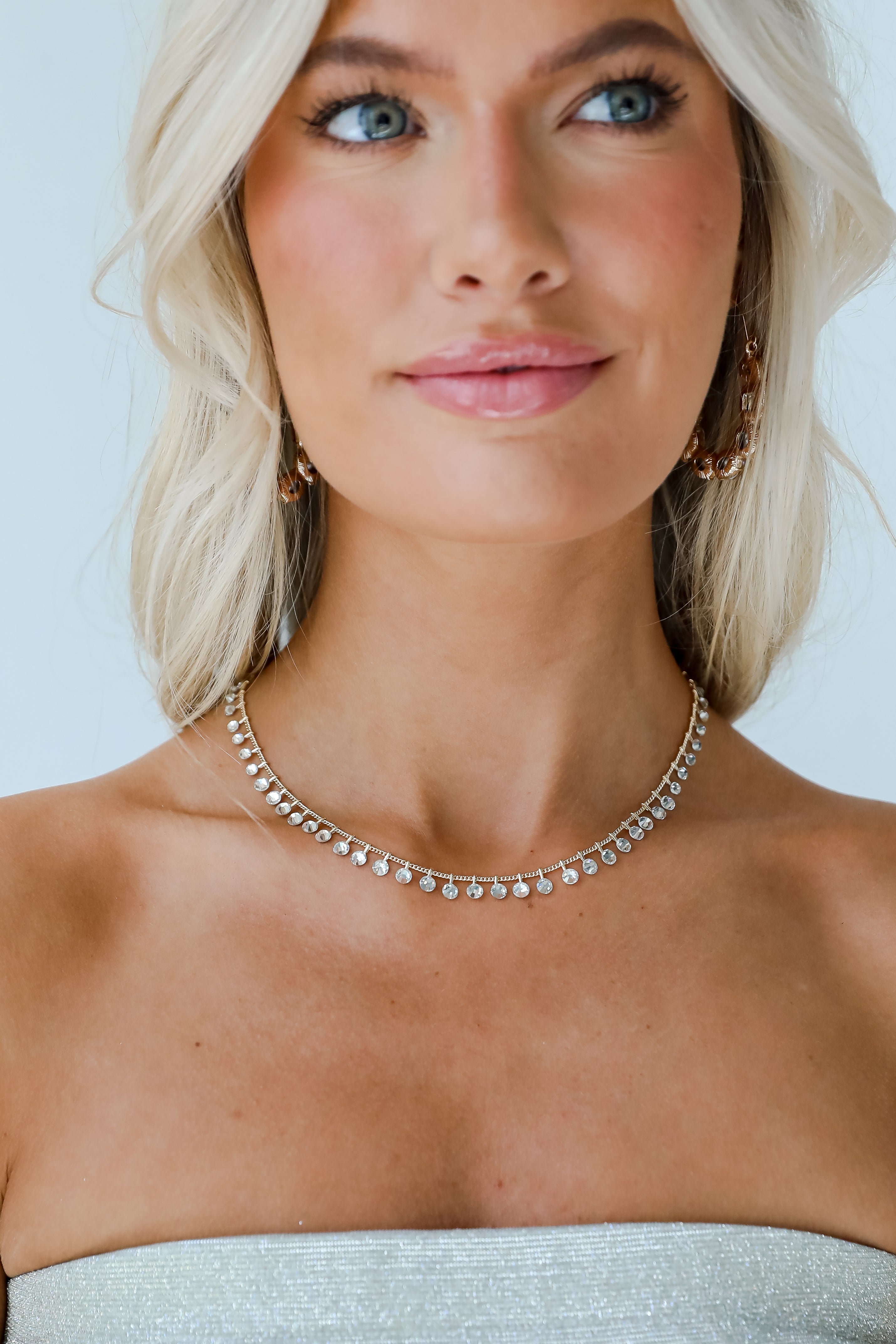 FINAL SALE - Riley Gold Rhinestone Chain Necklace