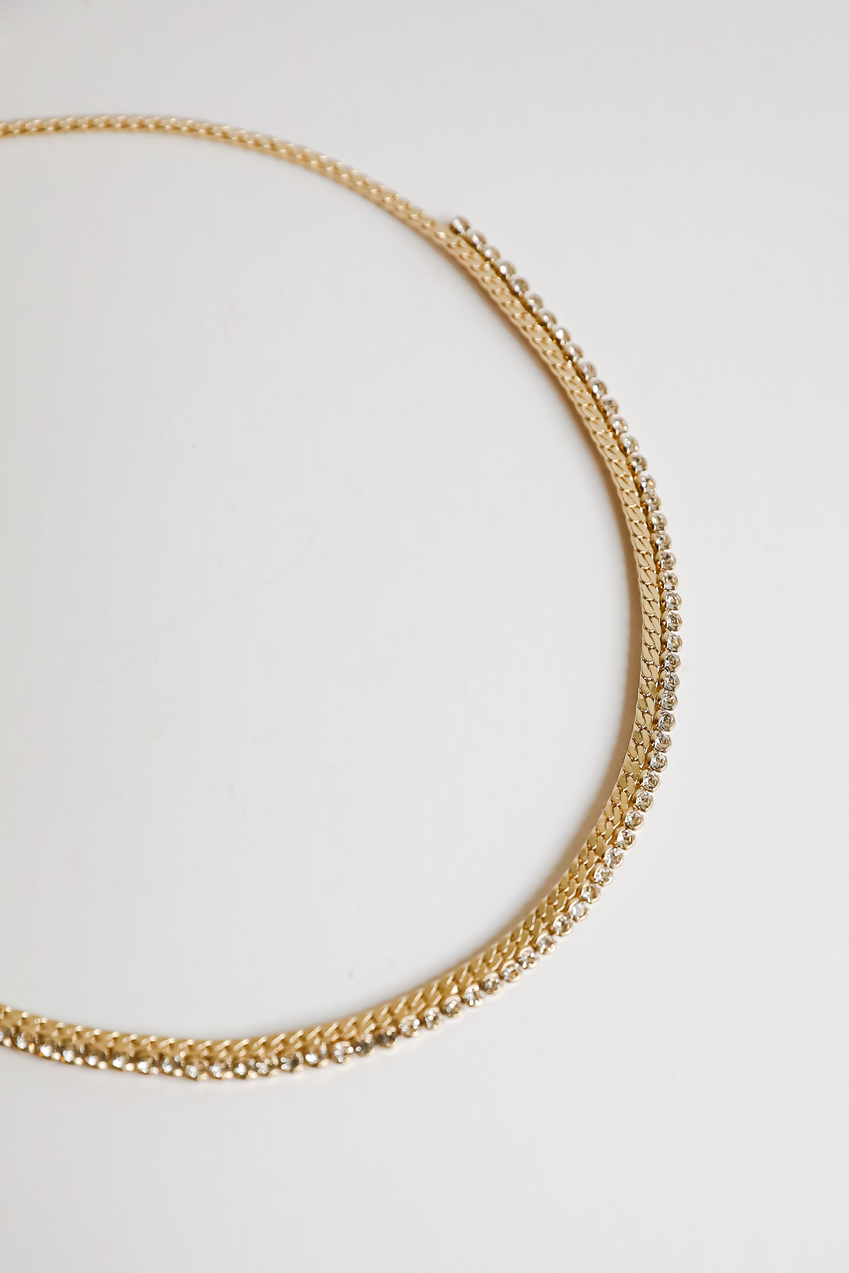 FINAL SALE - Gabriella Gold Rhinestone Chain Necklace