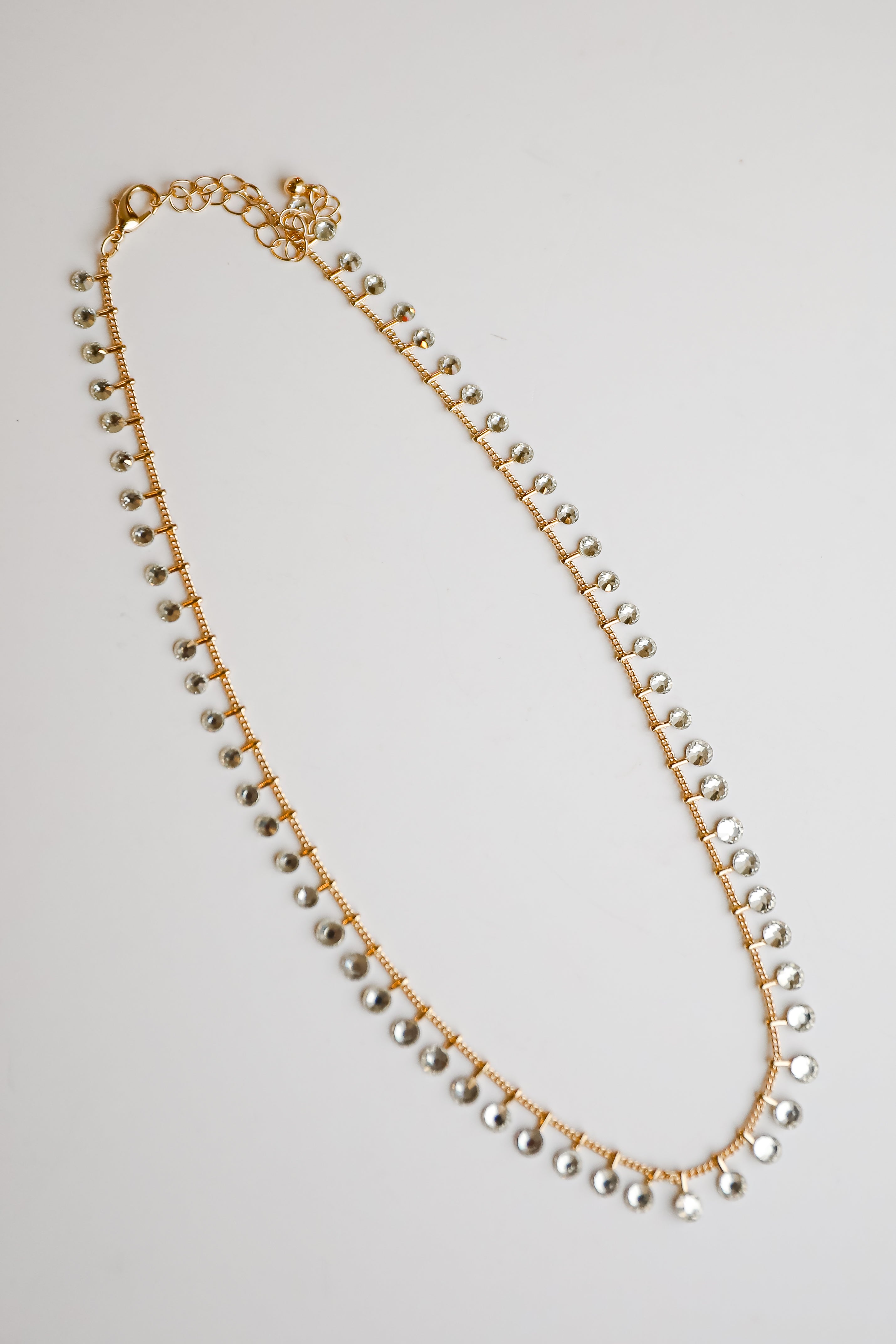 FINAL SALE - Riley Gold Rhinestone Chain Necklace