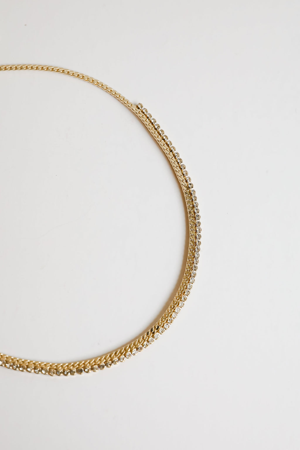 FINAL SALE - Gabriella Gold Rhinestone Chain Necklace