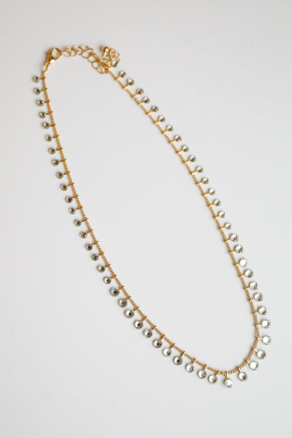 FINAL SALE - Riley Gold Rhinestone Chain Necklace