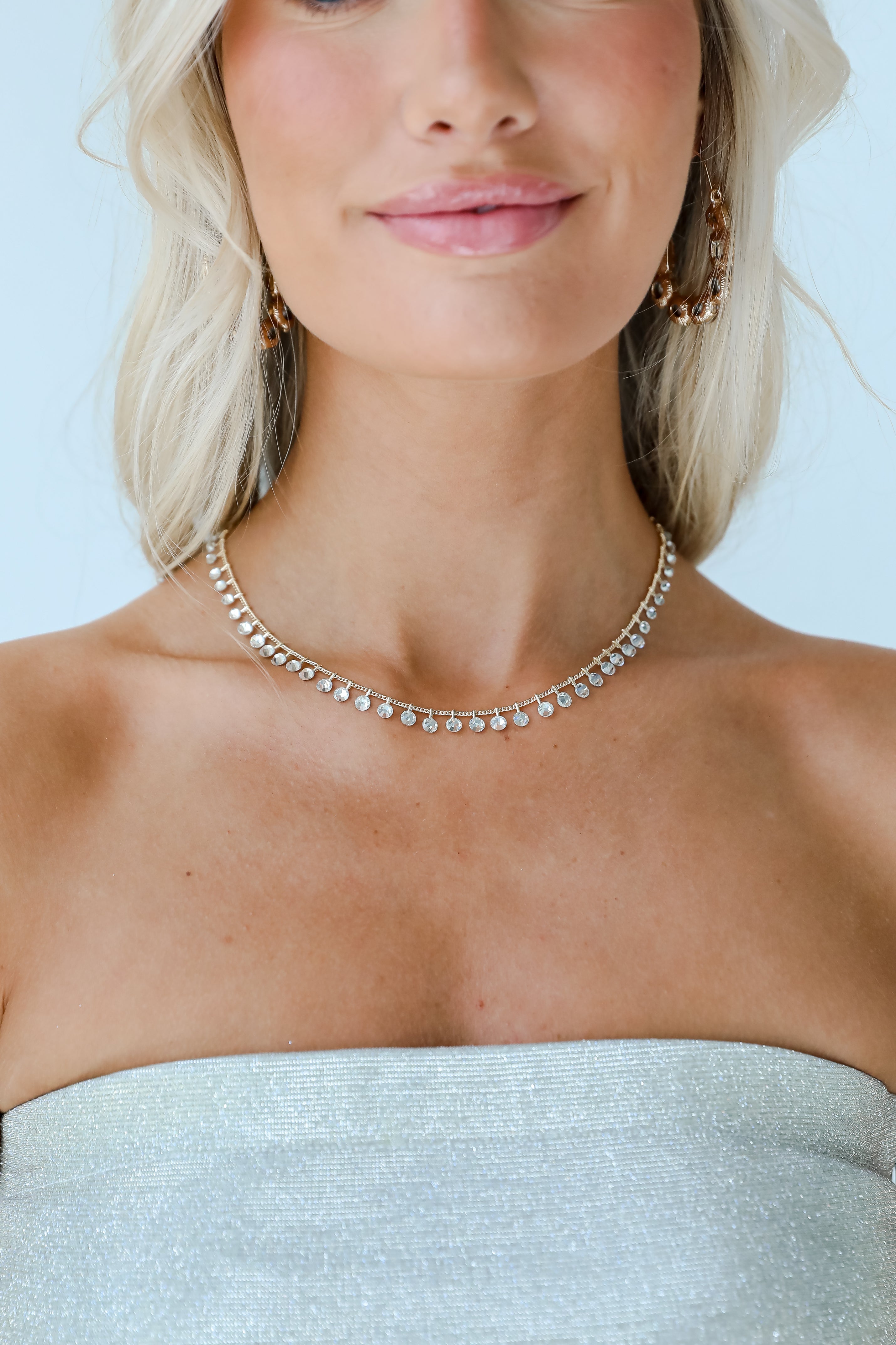 FINAL SALE - Riley Gold Rhinestone Chain Necklace