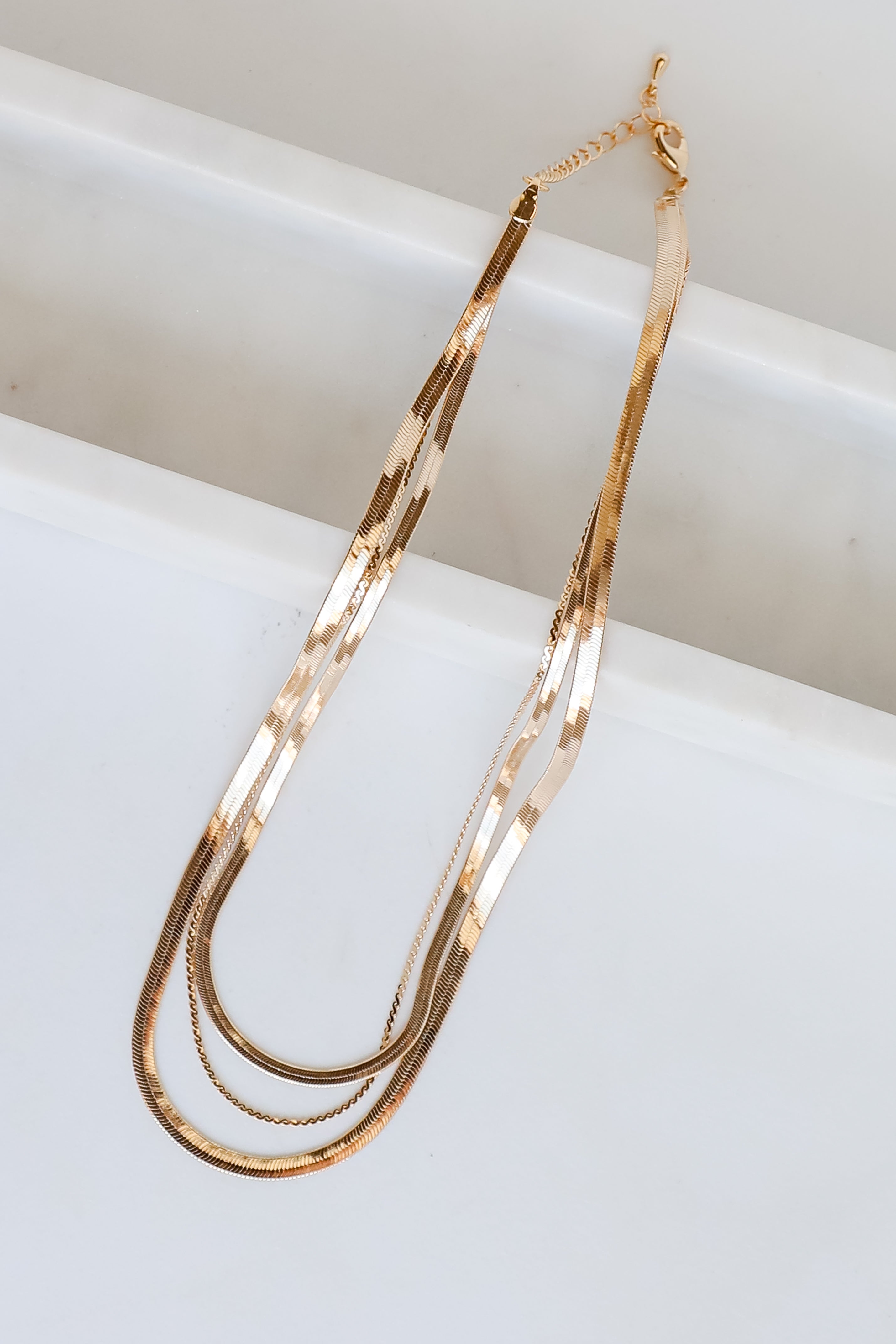 FINAL SALE - Harper Gold Layered Snake Chain Necklace