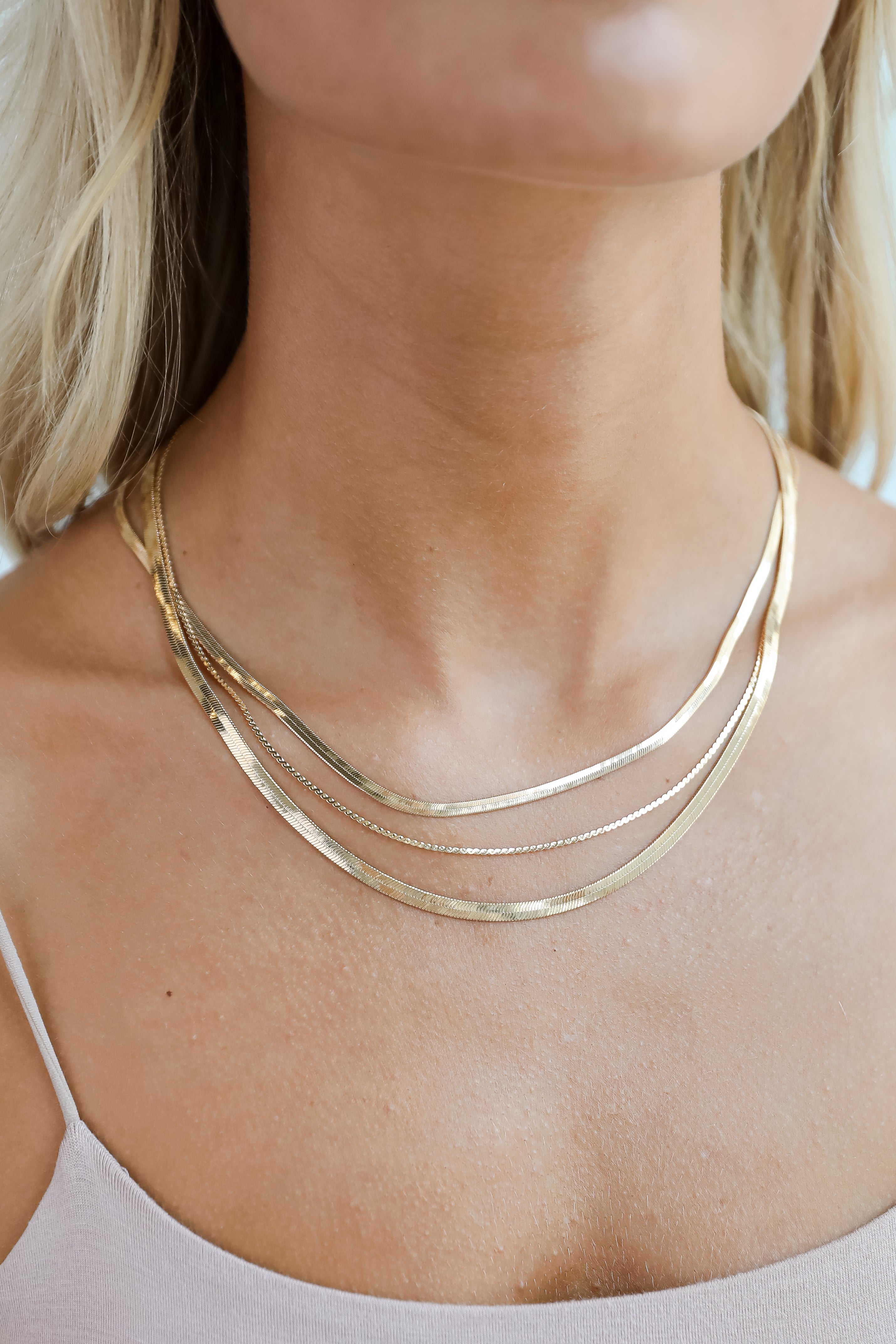 FINAL SALE - Harper Gold Layered Snake Chain Necklace