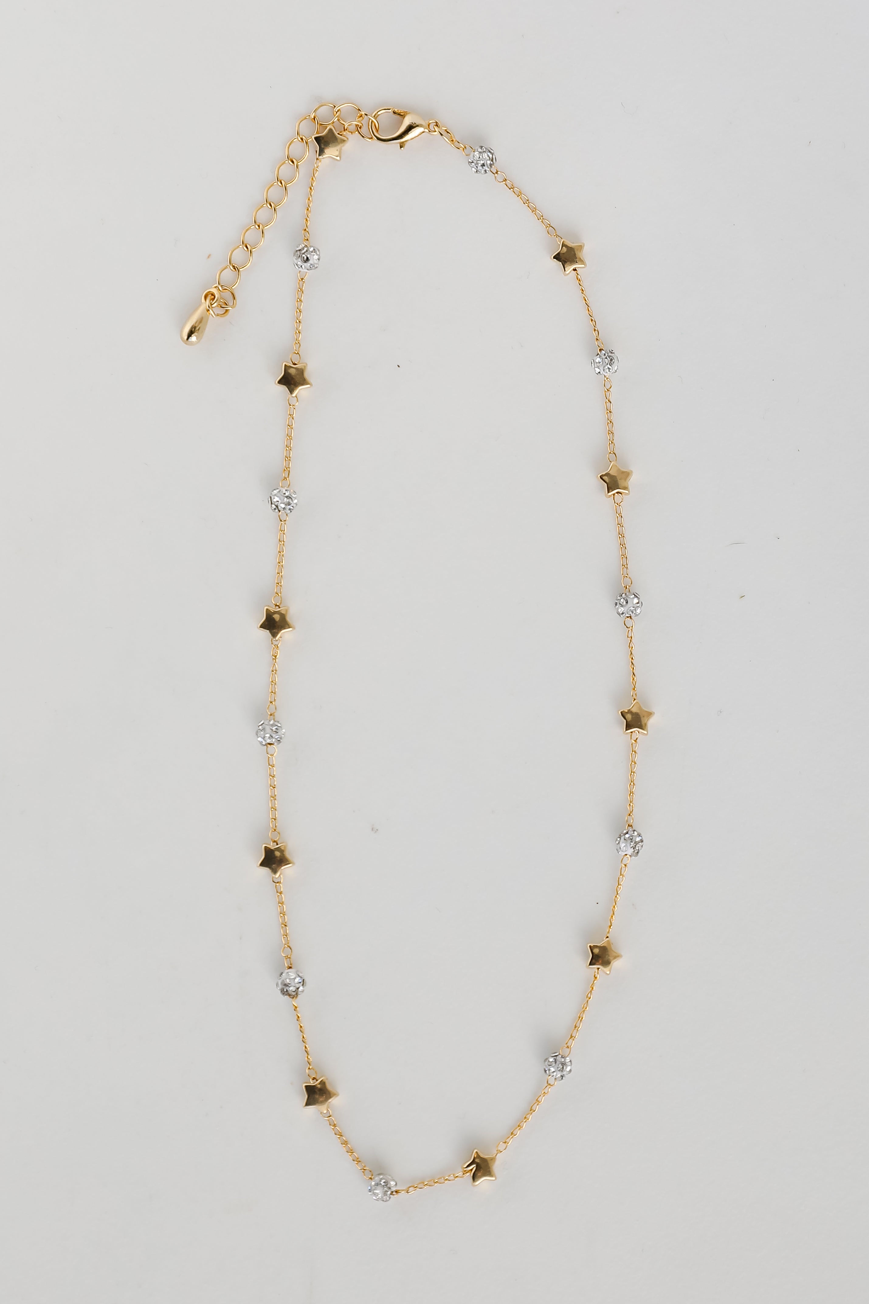 FINAL SALE - Rosie Gold Star + Rhinestone Charm Necklace