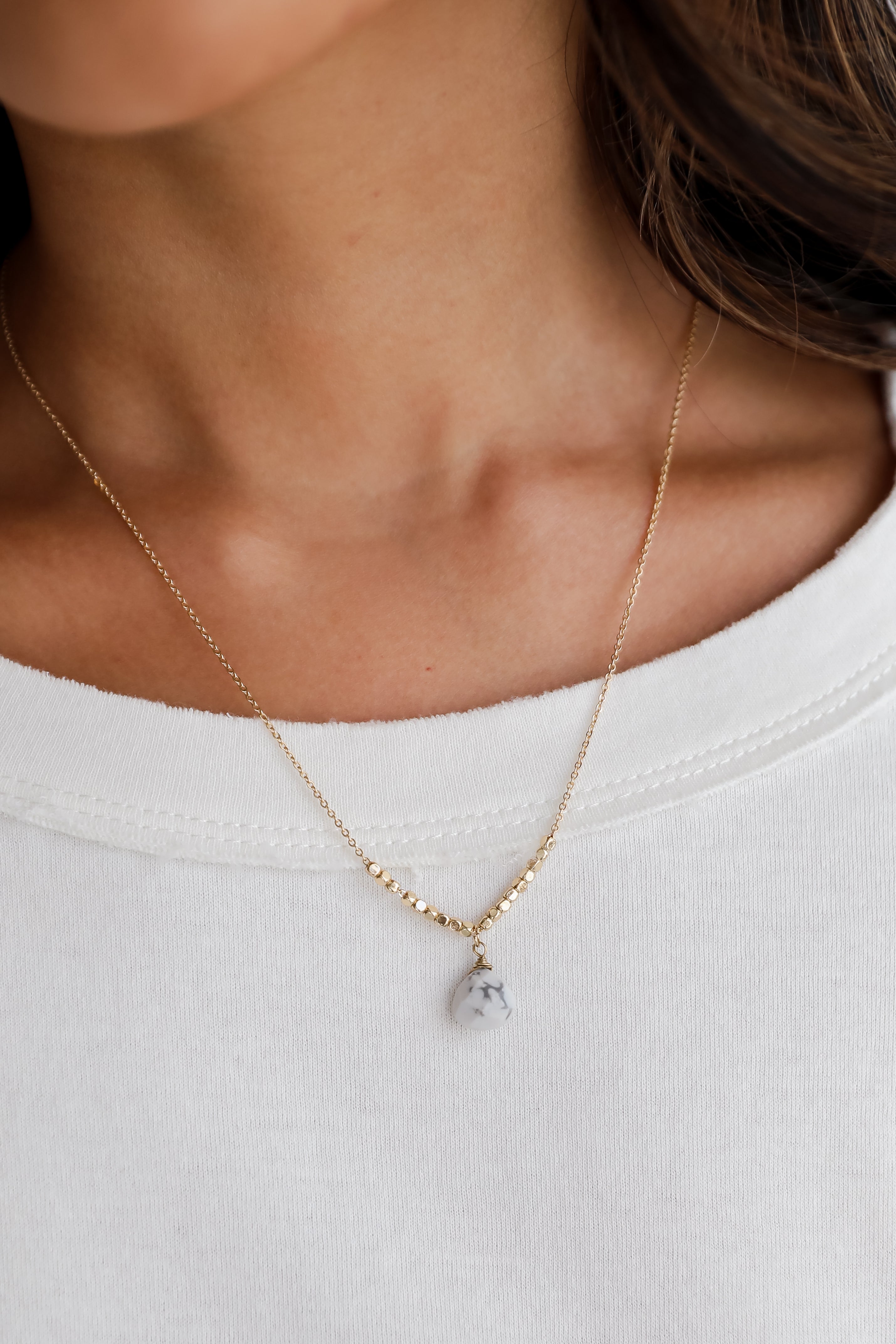 FINAL SALE - Kylie Gold Gemstone Charm Necklace