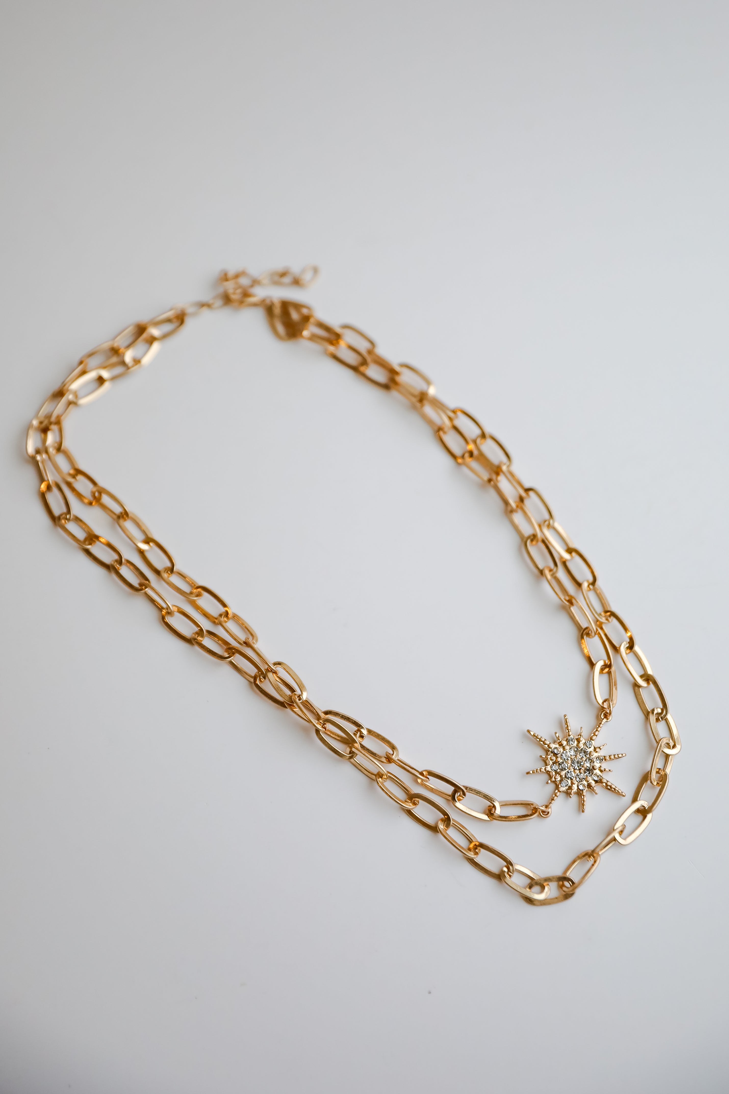 FINAL SALE - Bianca Gold Sunburst Layered Chain Necklace