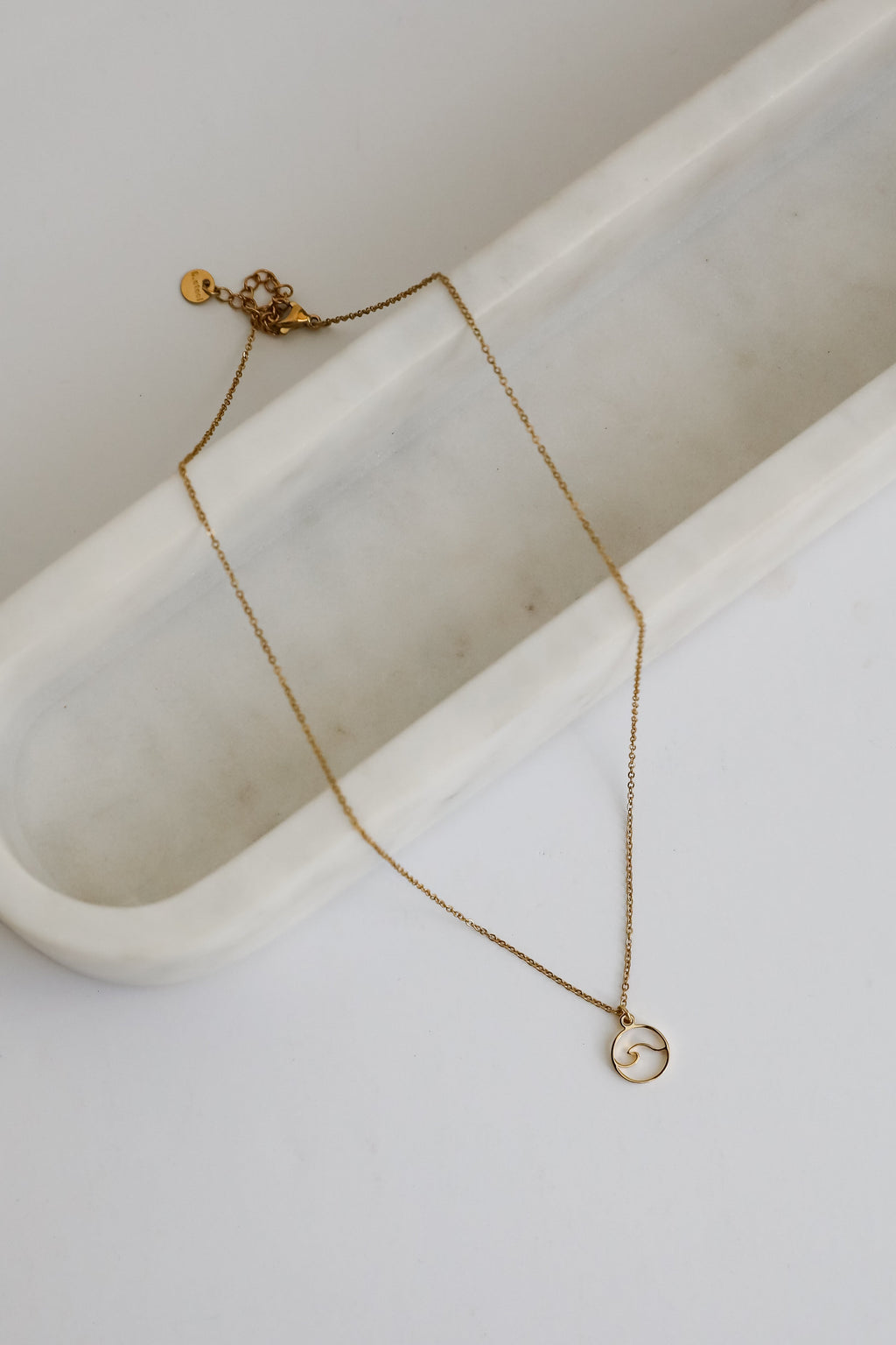 Melody Gold Wave Charm Necklace