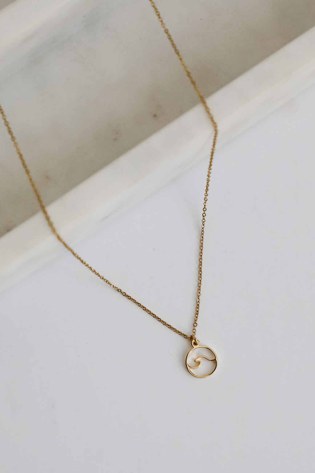 Melody Gold Wave Charm Necklace