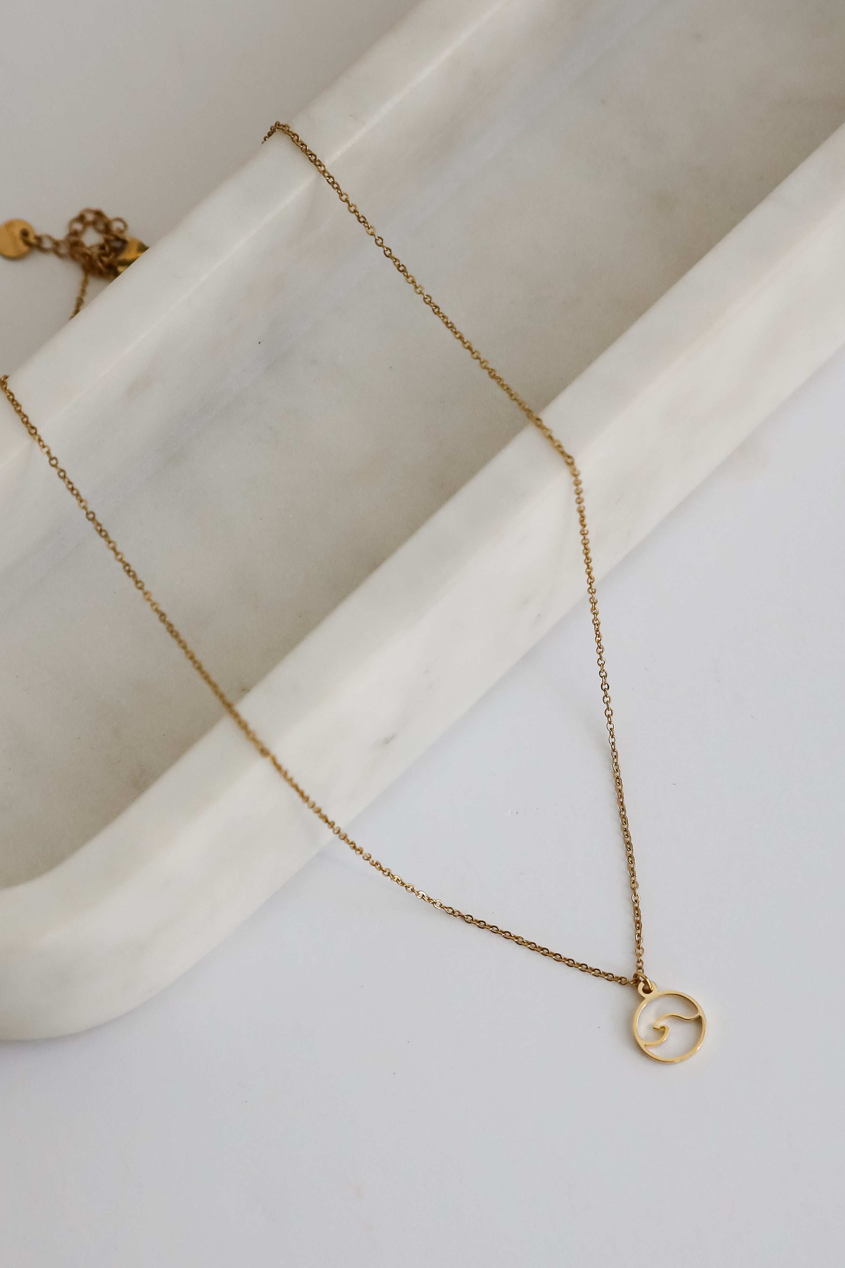 Melody Gold Wave Charm Necklace