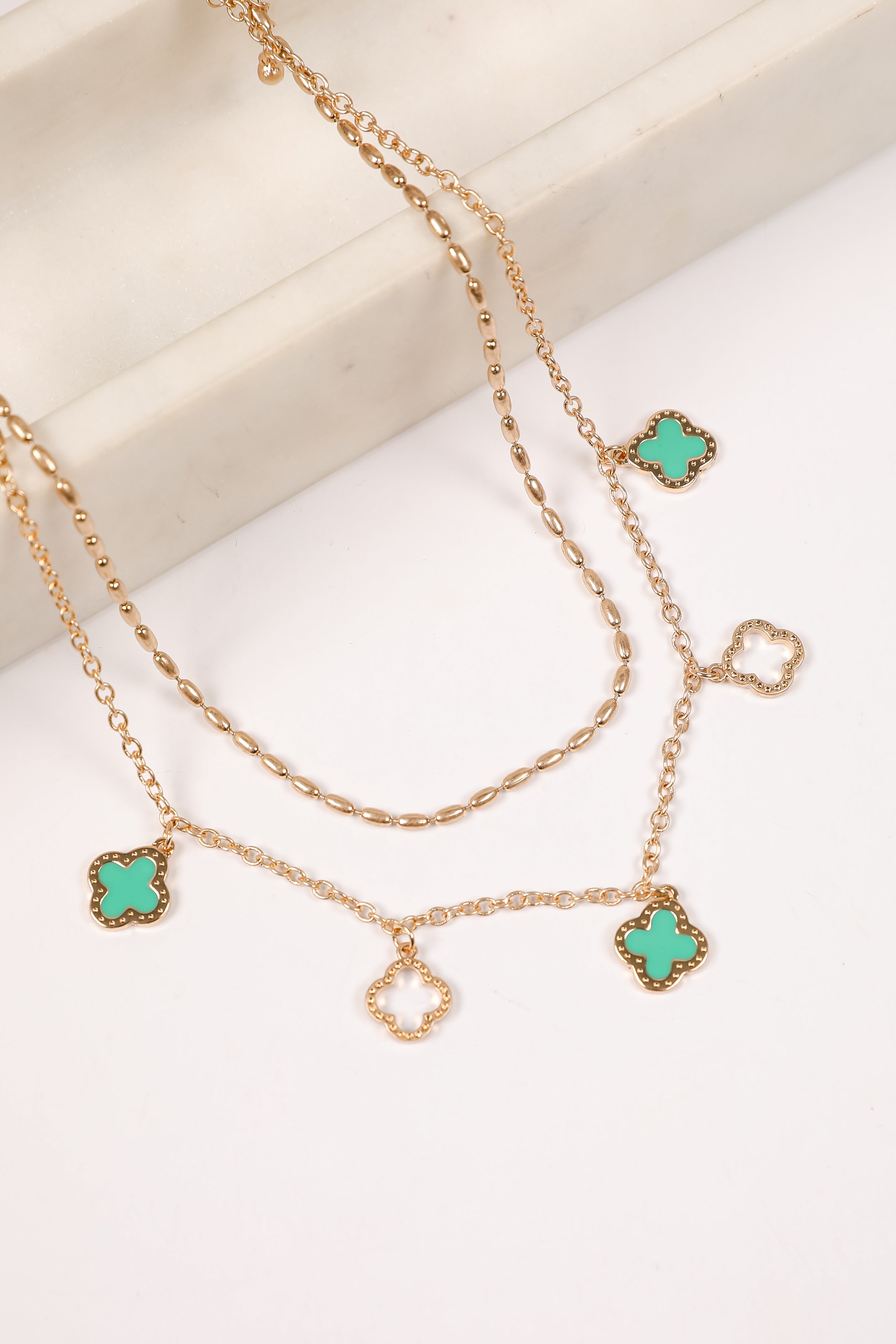 Gianna Quatrefoil Layered Chain Necklace