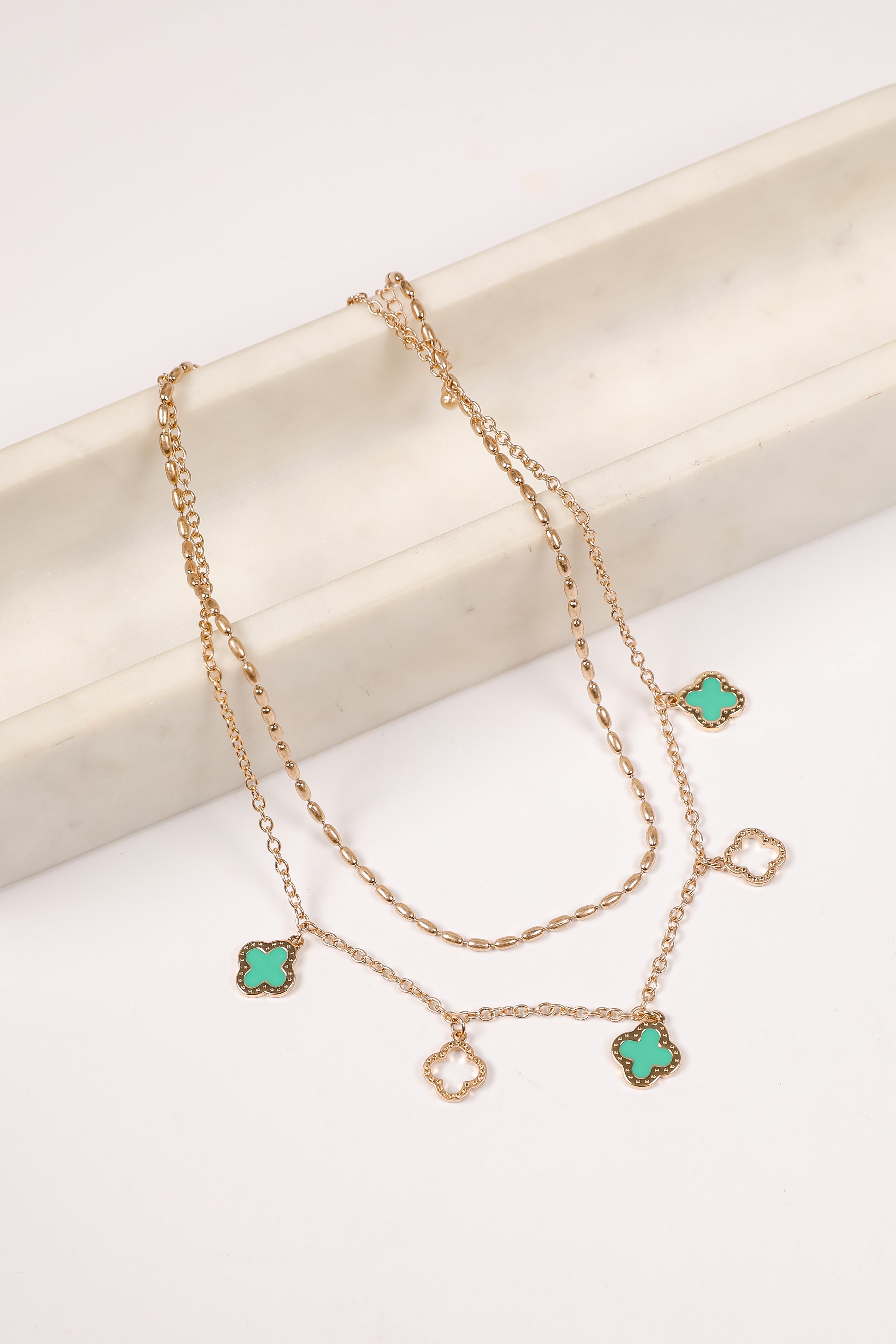 Gianna Quatrefoil Layered Chain Necklace