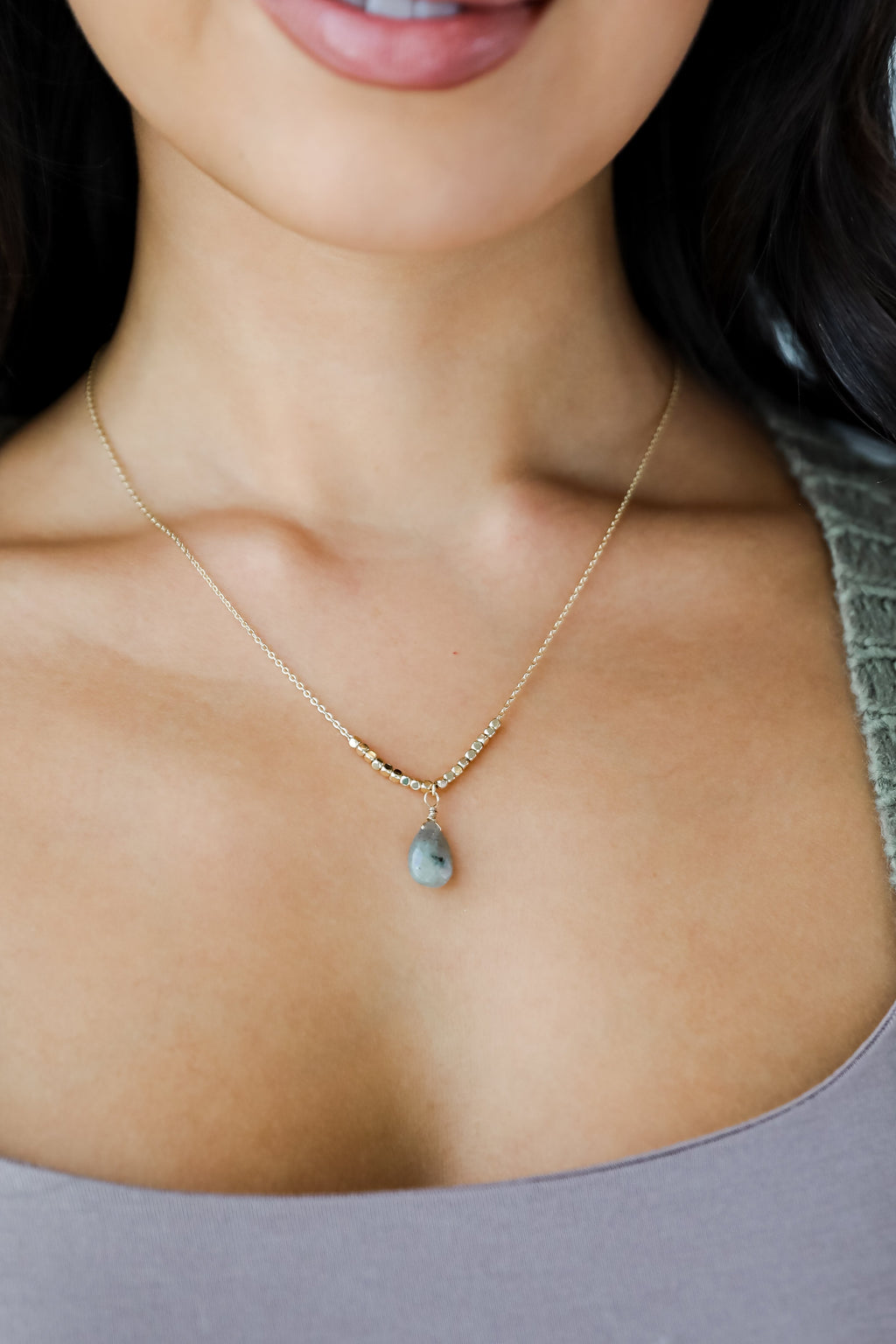 FINAL SALE - Kylie Gold Gemstone Charm Necklace