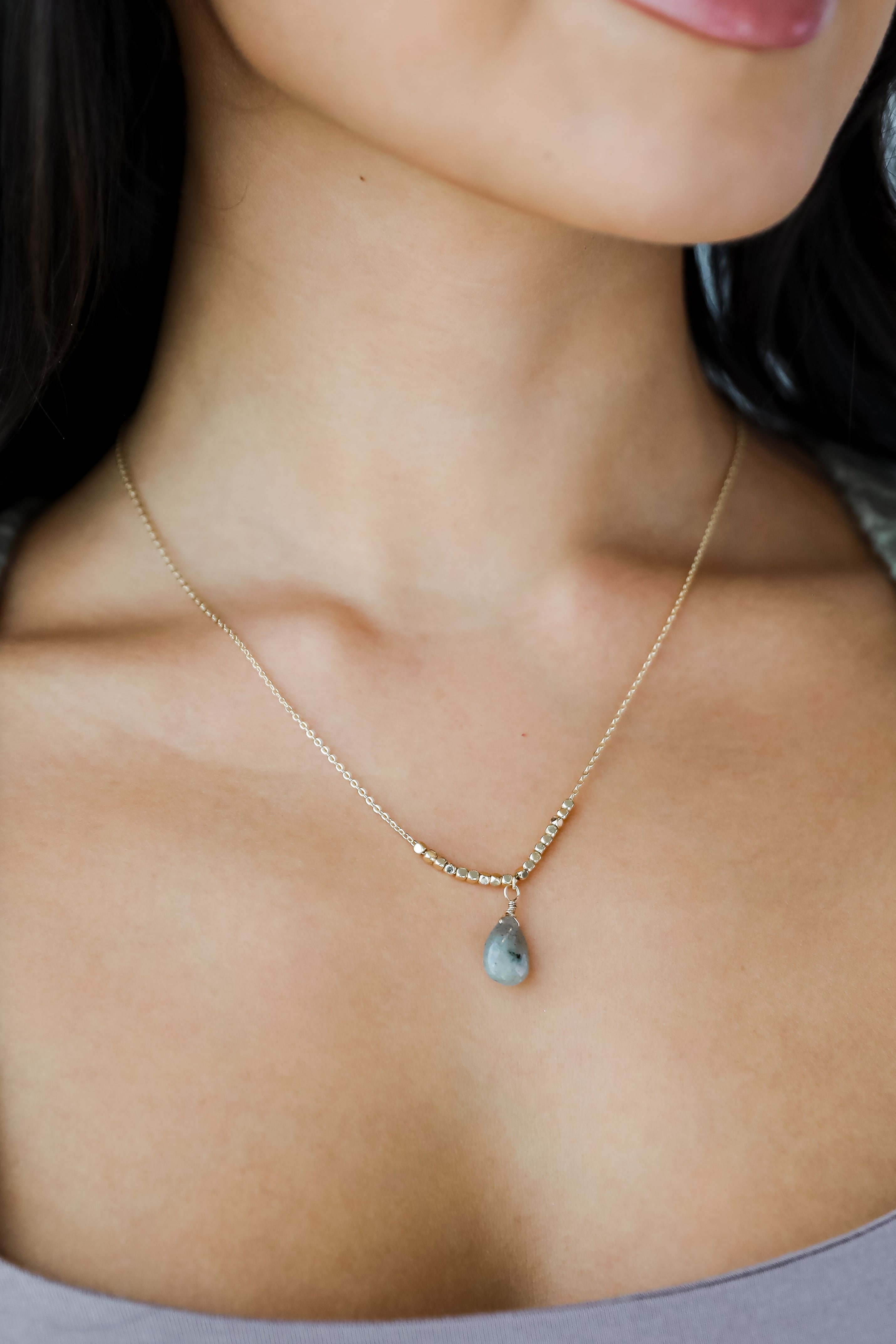 FINAL SALE - Kylie Gold Gemstone Charm Necklace