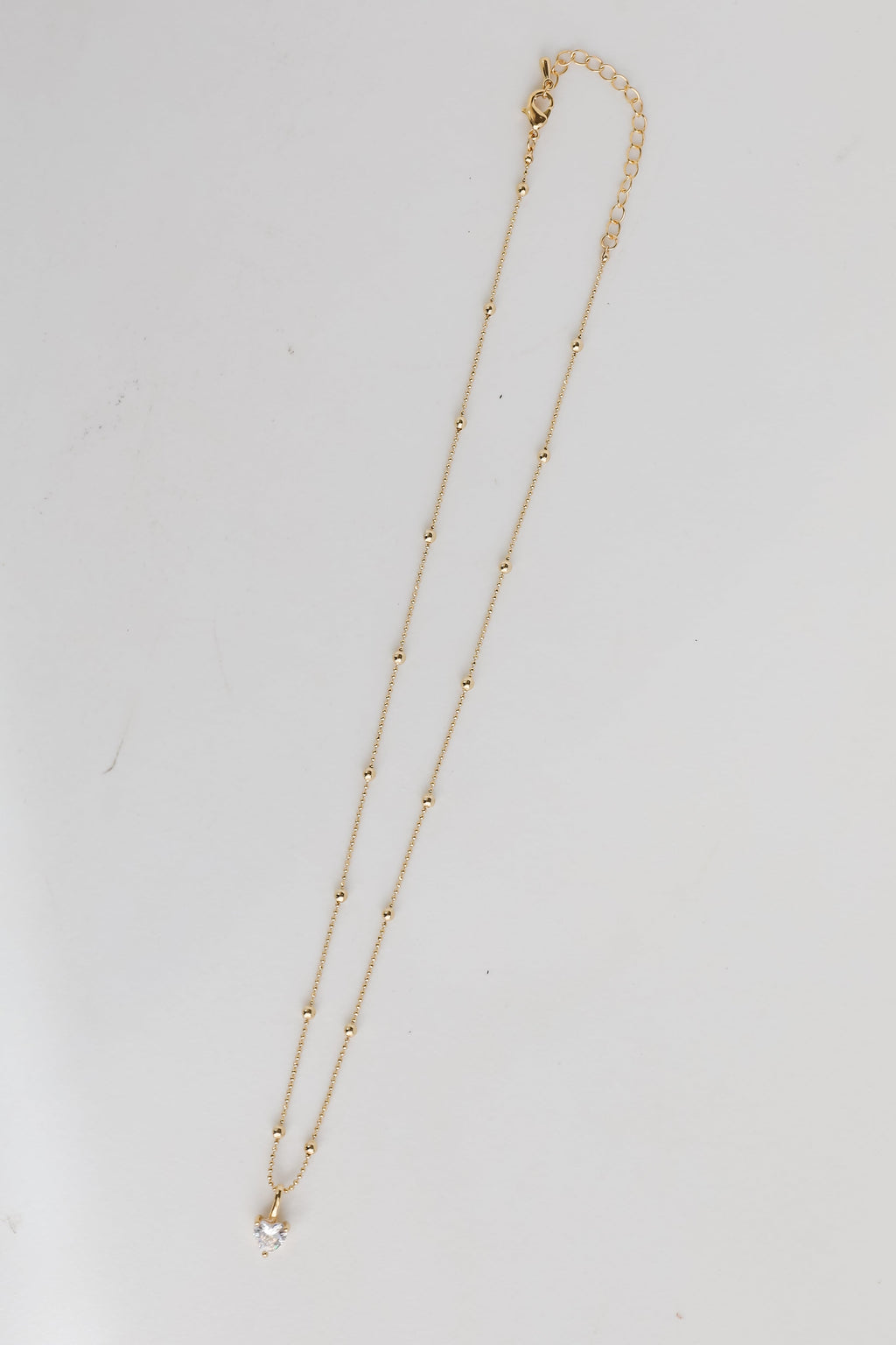 Quinn Gold Gemstone Heart Charm Necklace