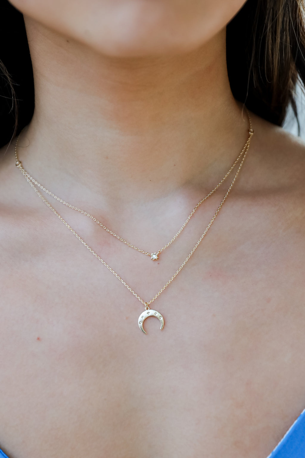 FINAL SALE - Sami Gold Crescent Horn Layered Necklace