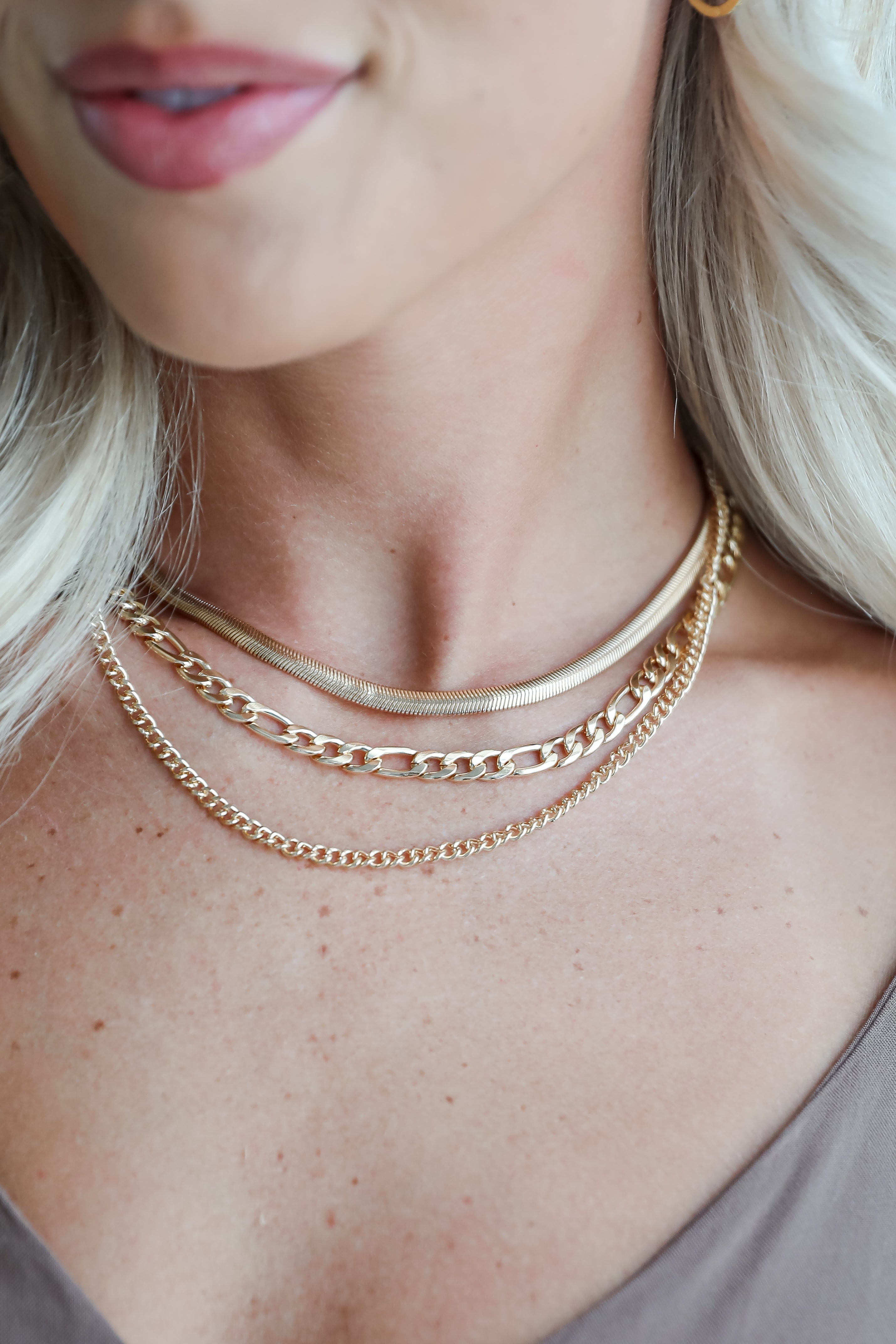 FINAL SALE - Gianna Gold Layered Chain Necklace