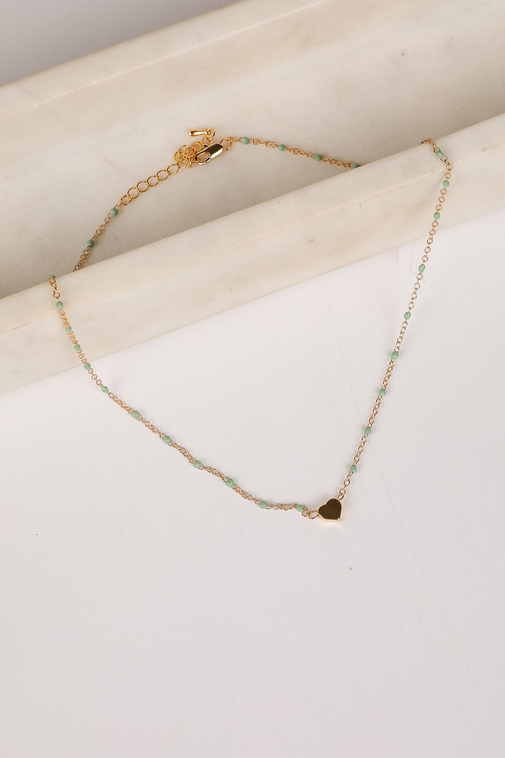 Blaire Beaded Heart Charm Necklace