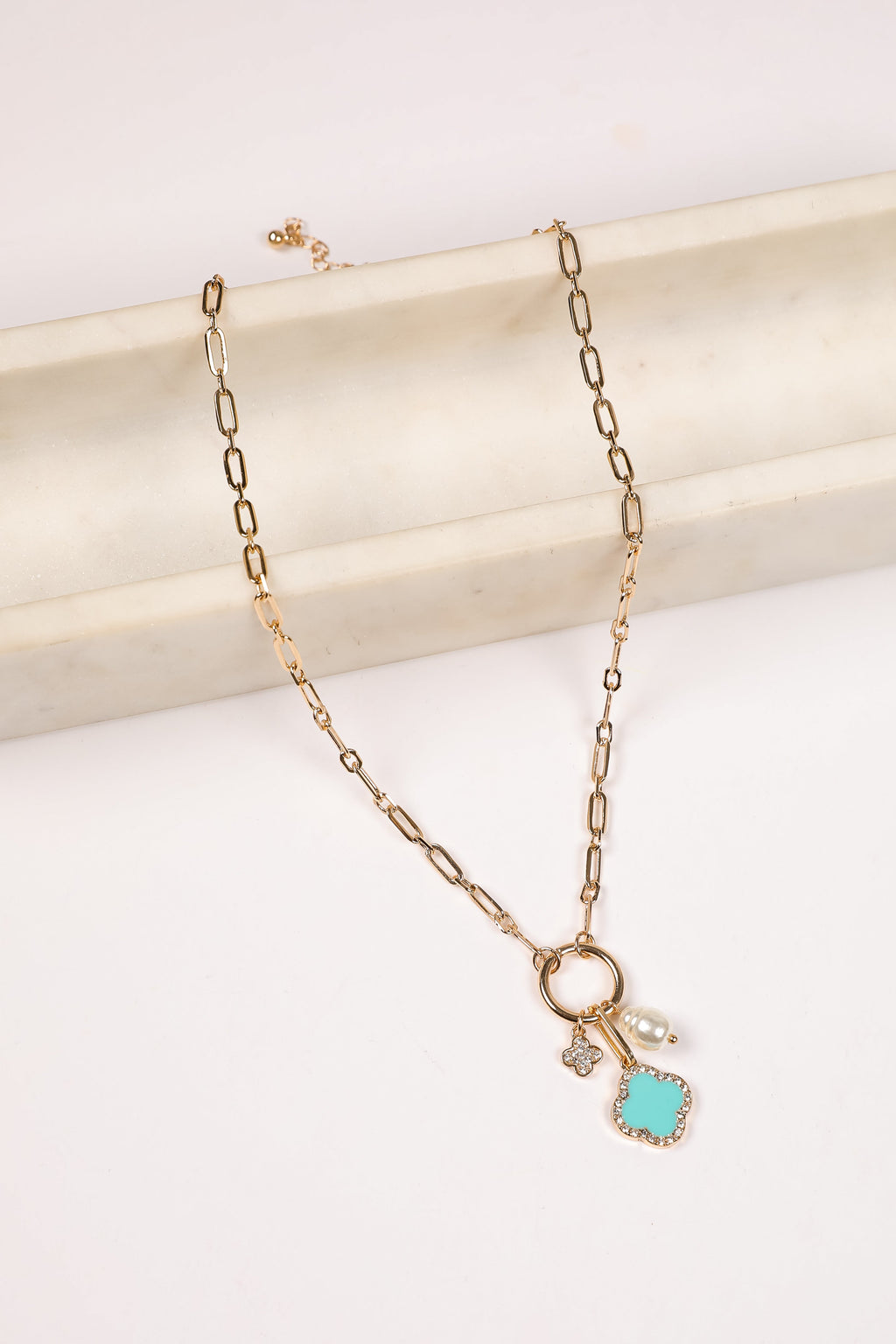 Amelia Quatrefoil Charm Necklace