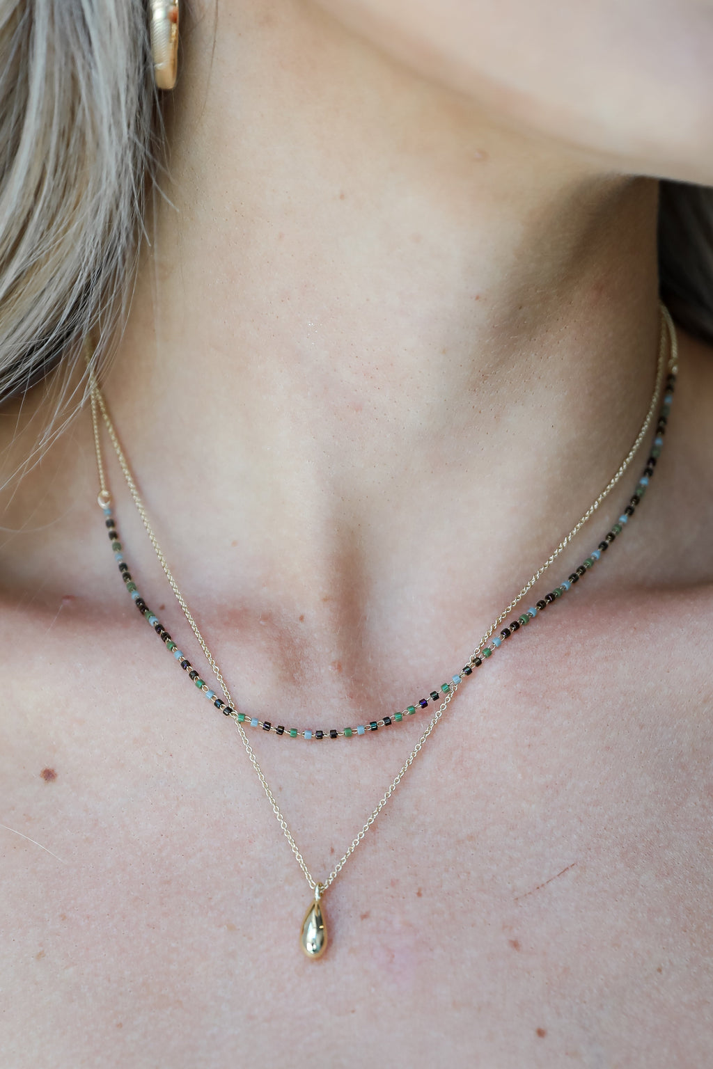 FINAL SALE - Emma Gold Beaded Layered Necklace