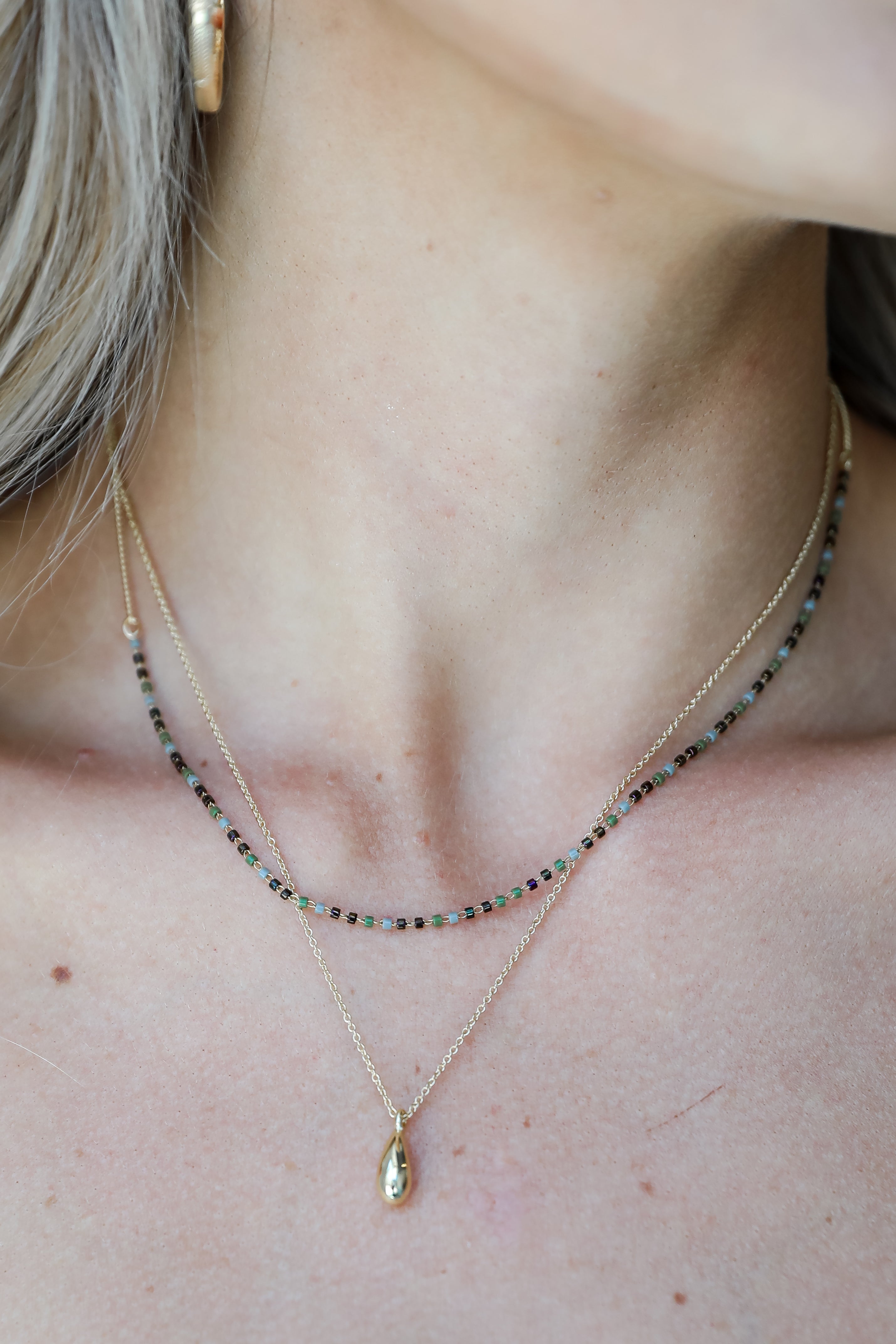 FINAL SALE - Emma Gold Beaded Layered Necklace