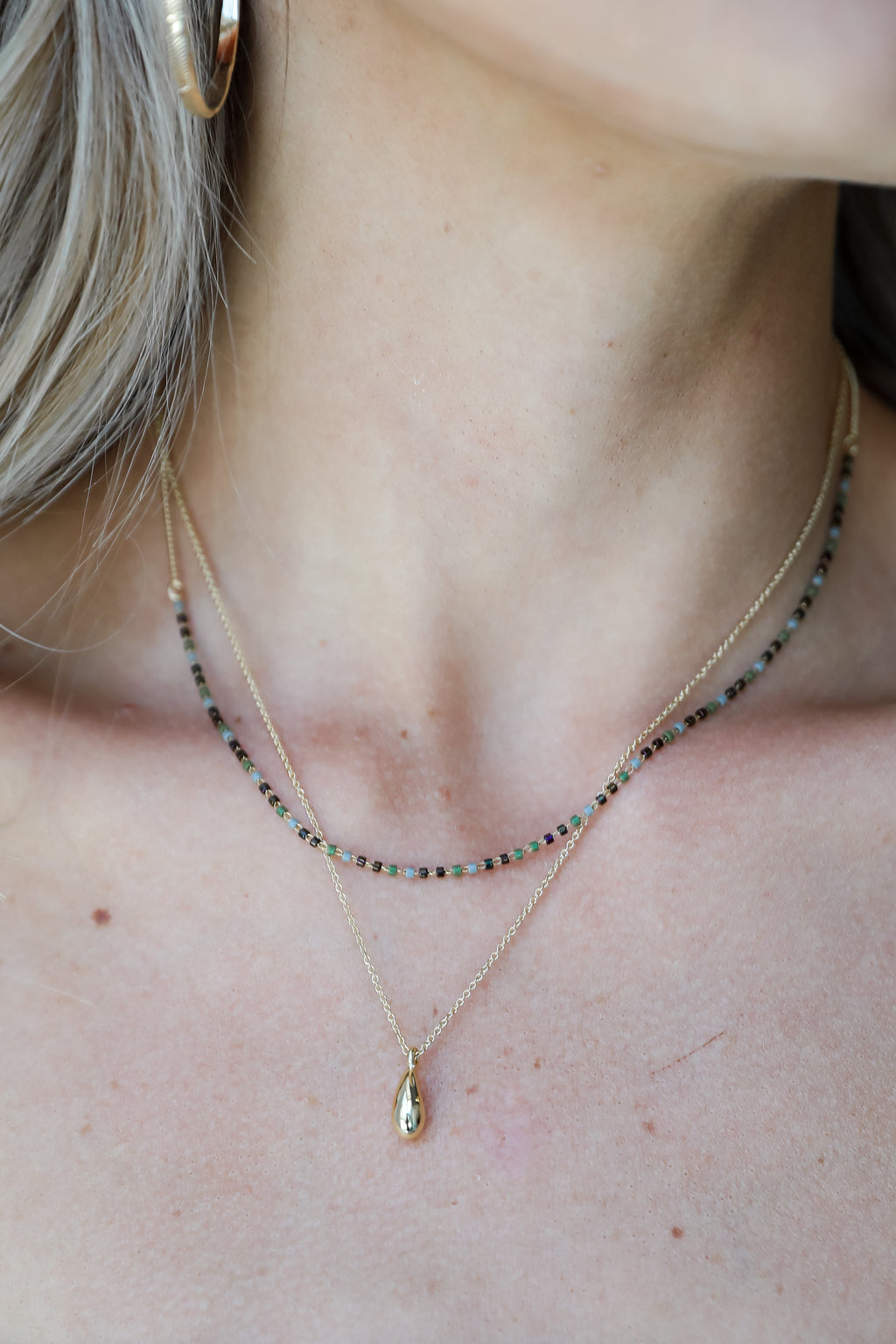 FINAL SALE - Emma Gold Beaded Layered Necklace