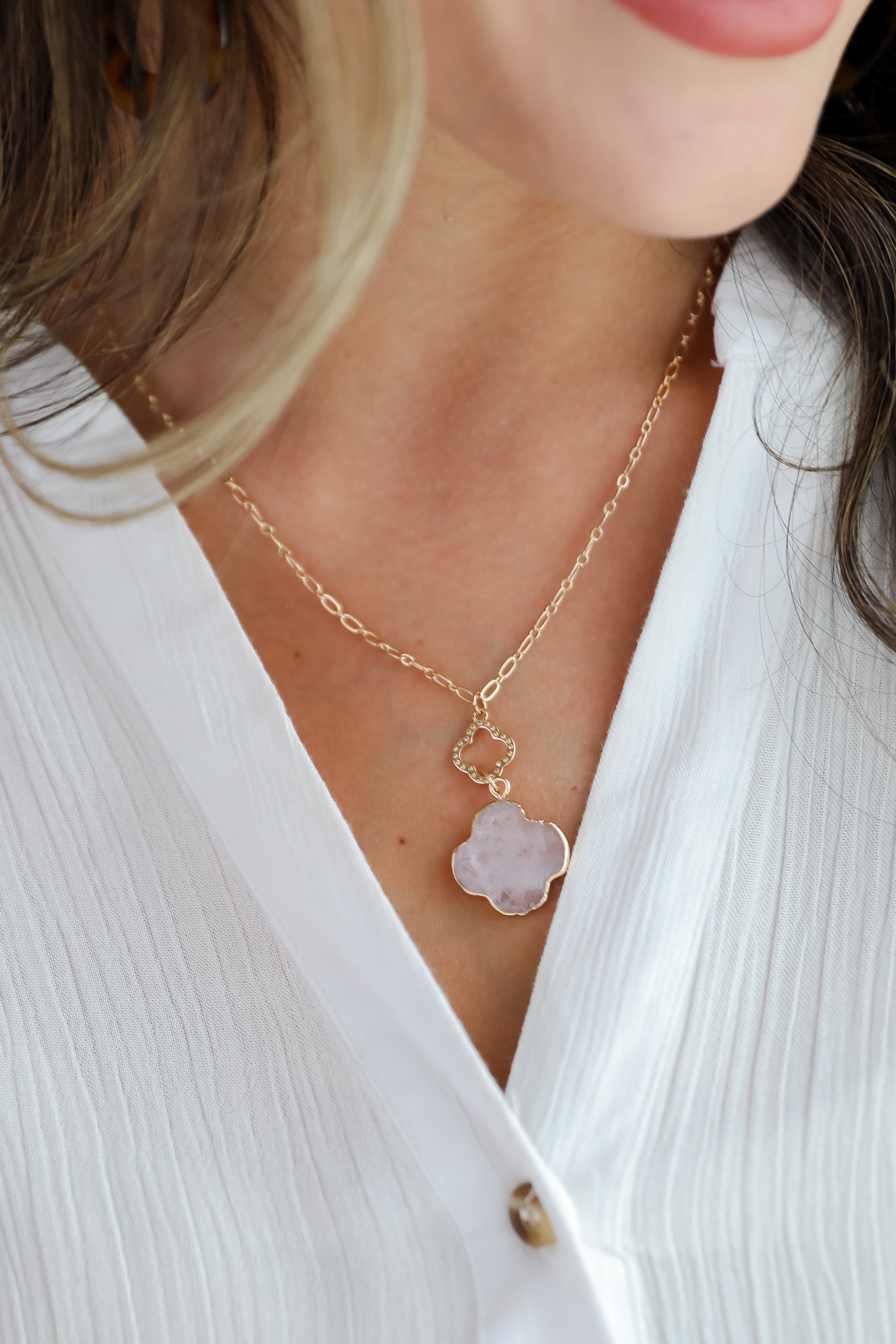 FINAL SALE - Sarah Gemstone Charm Necklace