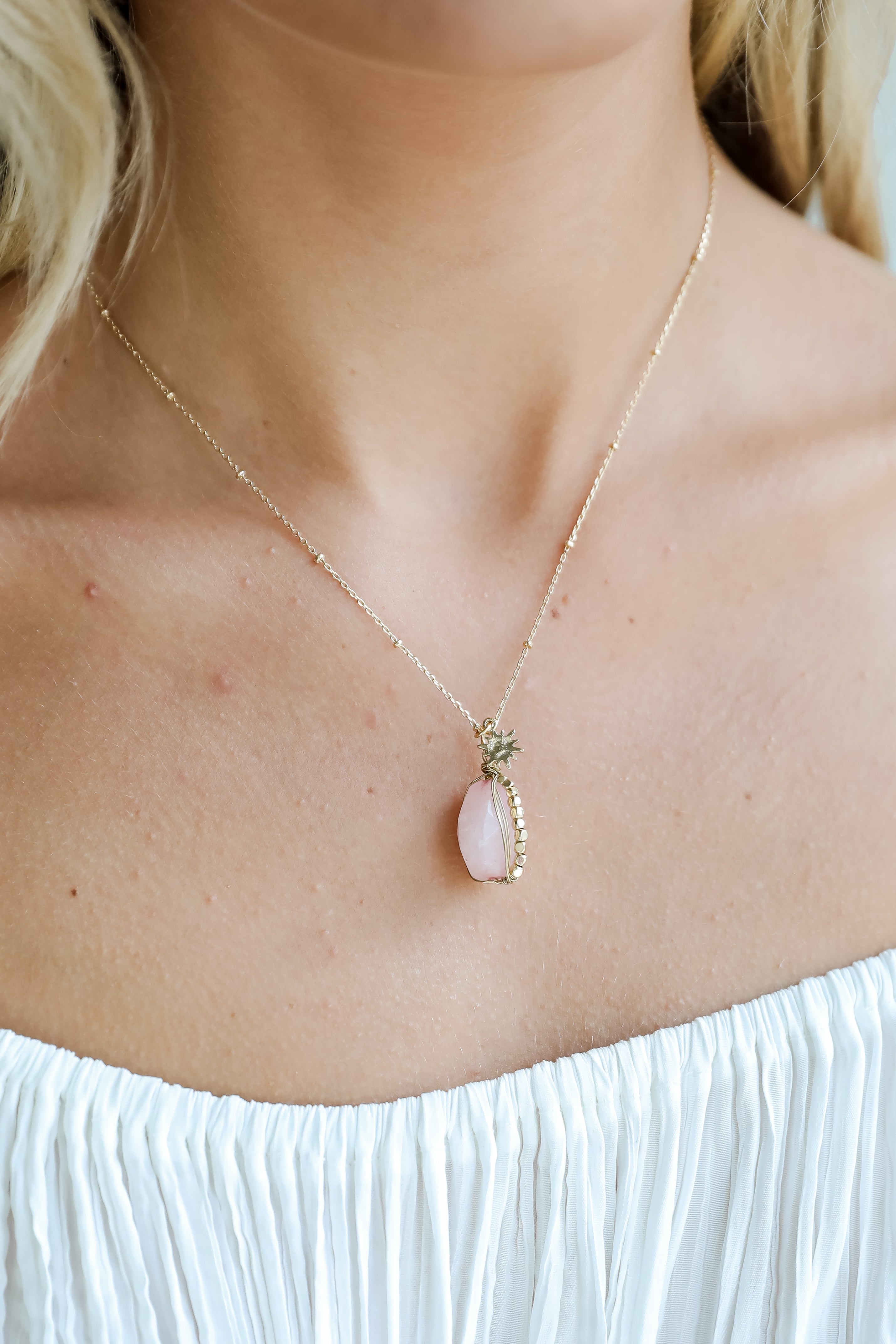 FINAL SALE - Adriana Gold Gemstone Charm Necklace