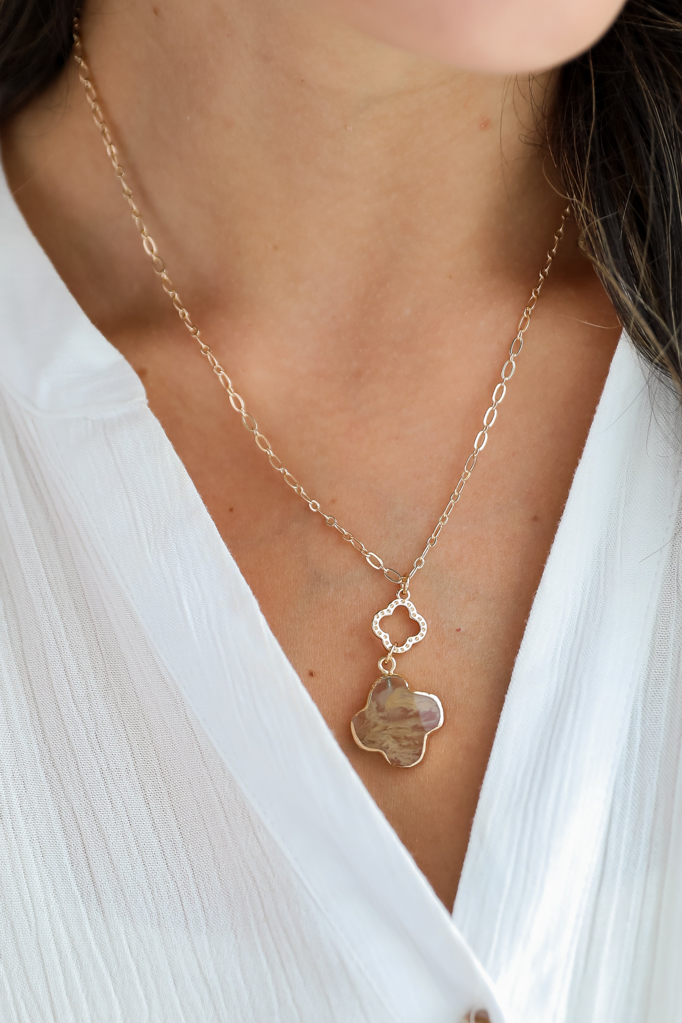 FINAL SALE - Sarah Gemstone Charm Necklace