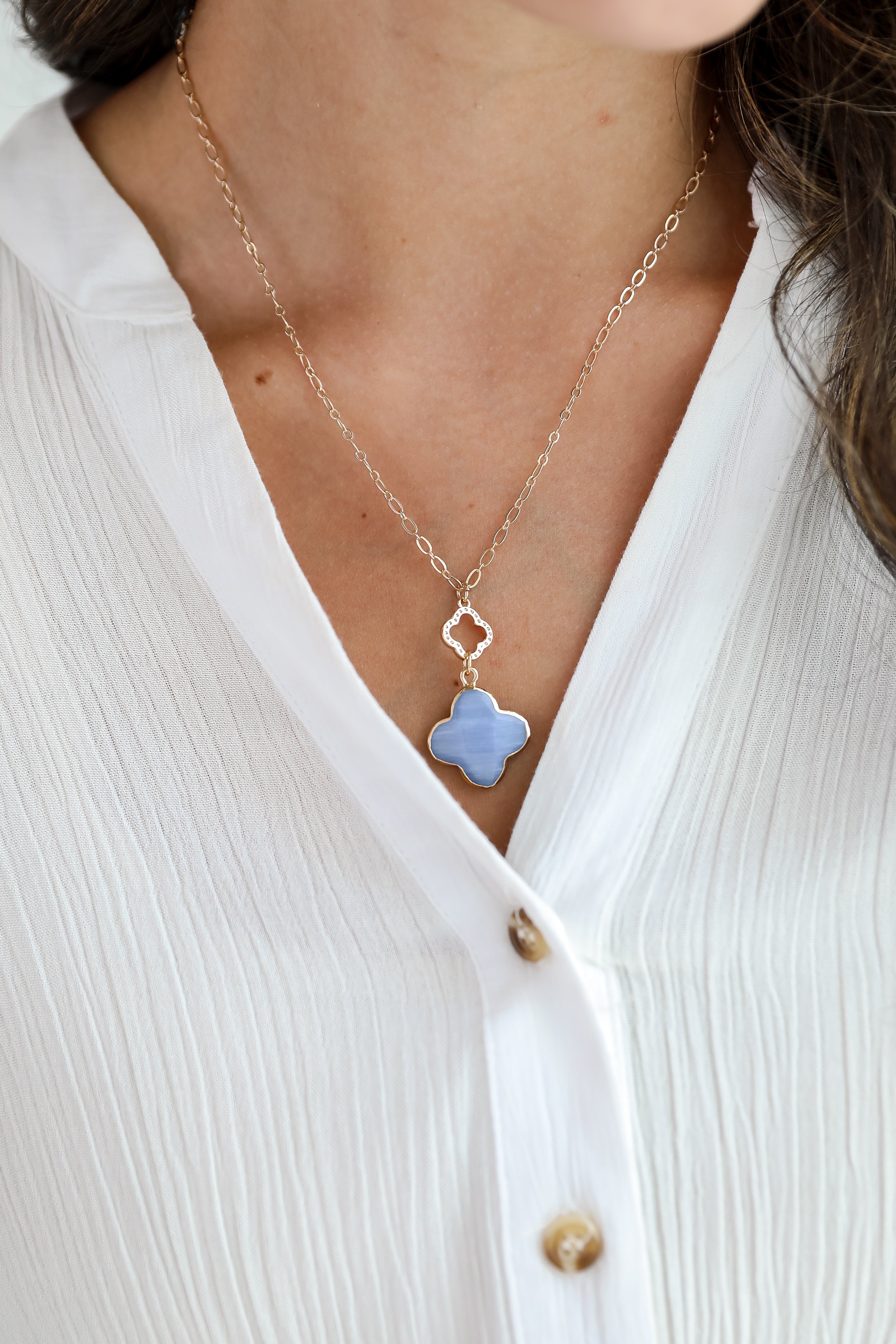 FINAL SALE - Sarah Gemstone Charm Necklace