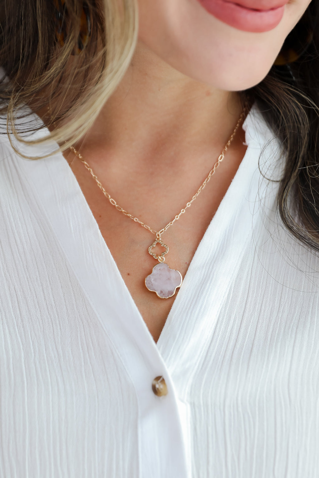 FINAL SALE - Sarah Gemstone Charm Necklace