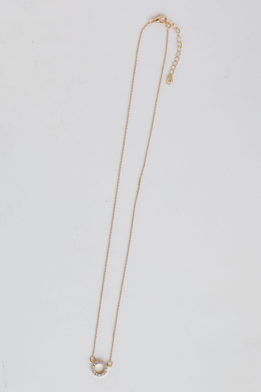 FINAL SALE - Nova Gold Rhinestone Circle Charm Necklace