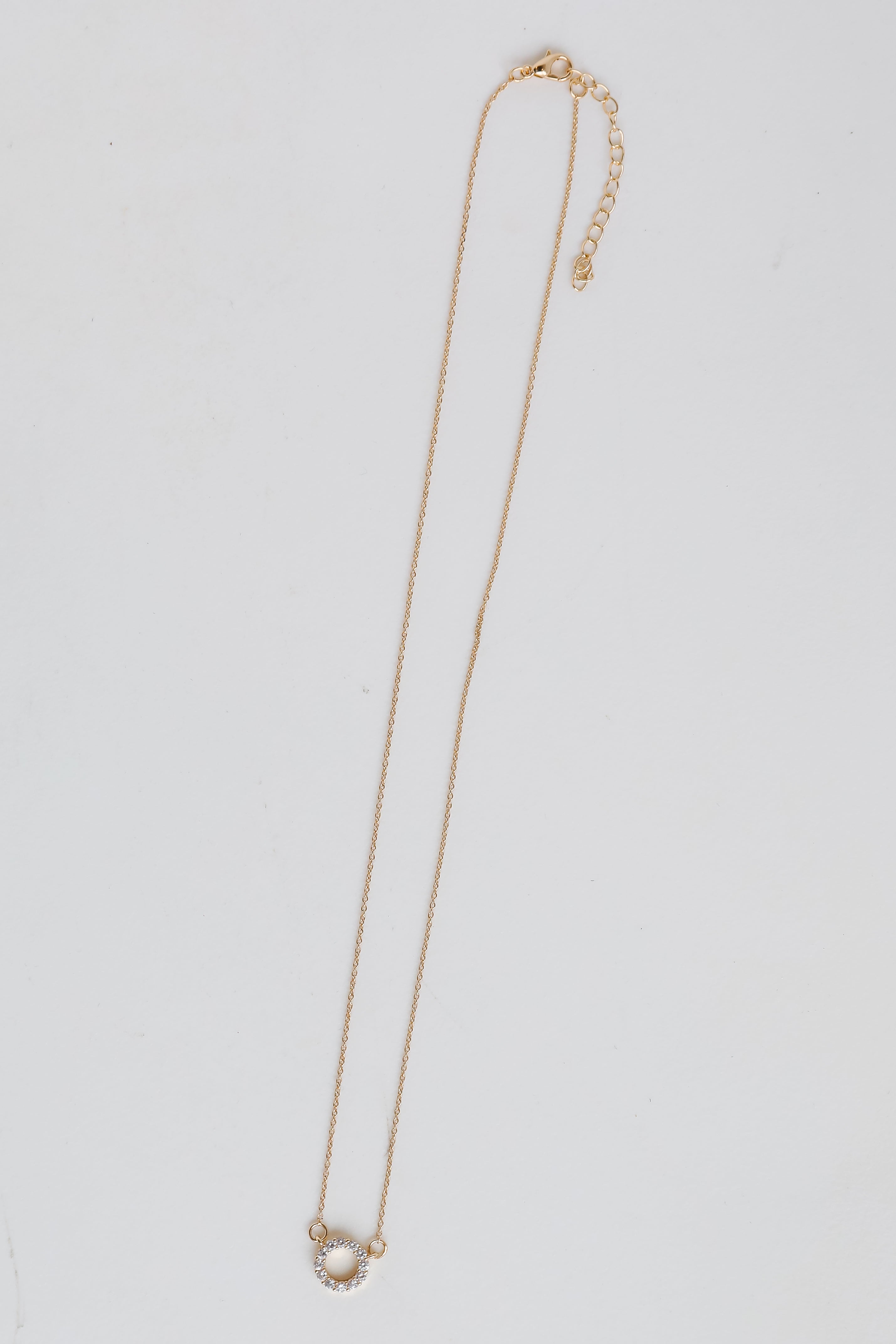 FINAL SALE - Nova Gold Rhinestone Circle Charm Necklace