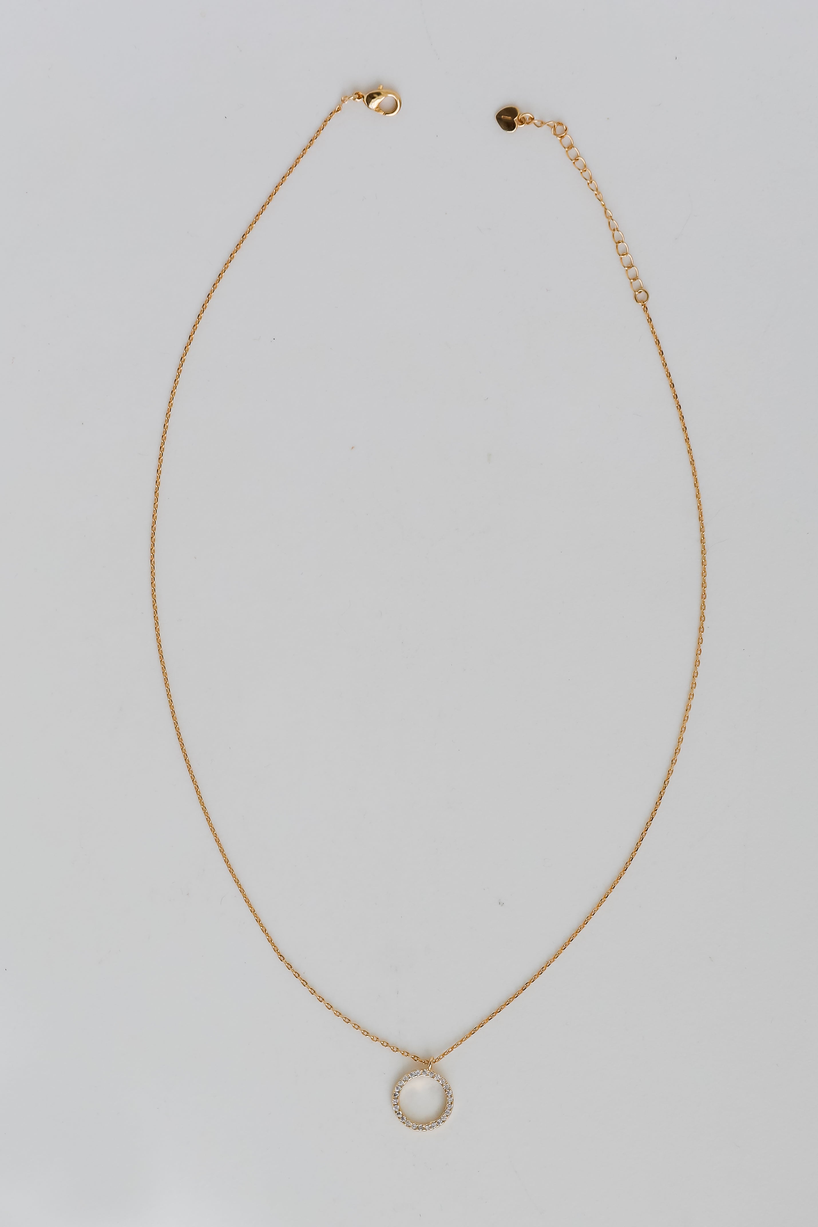 FINAL SALE - Camila Gold Rhinestone Circle Charm Necklace