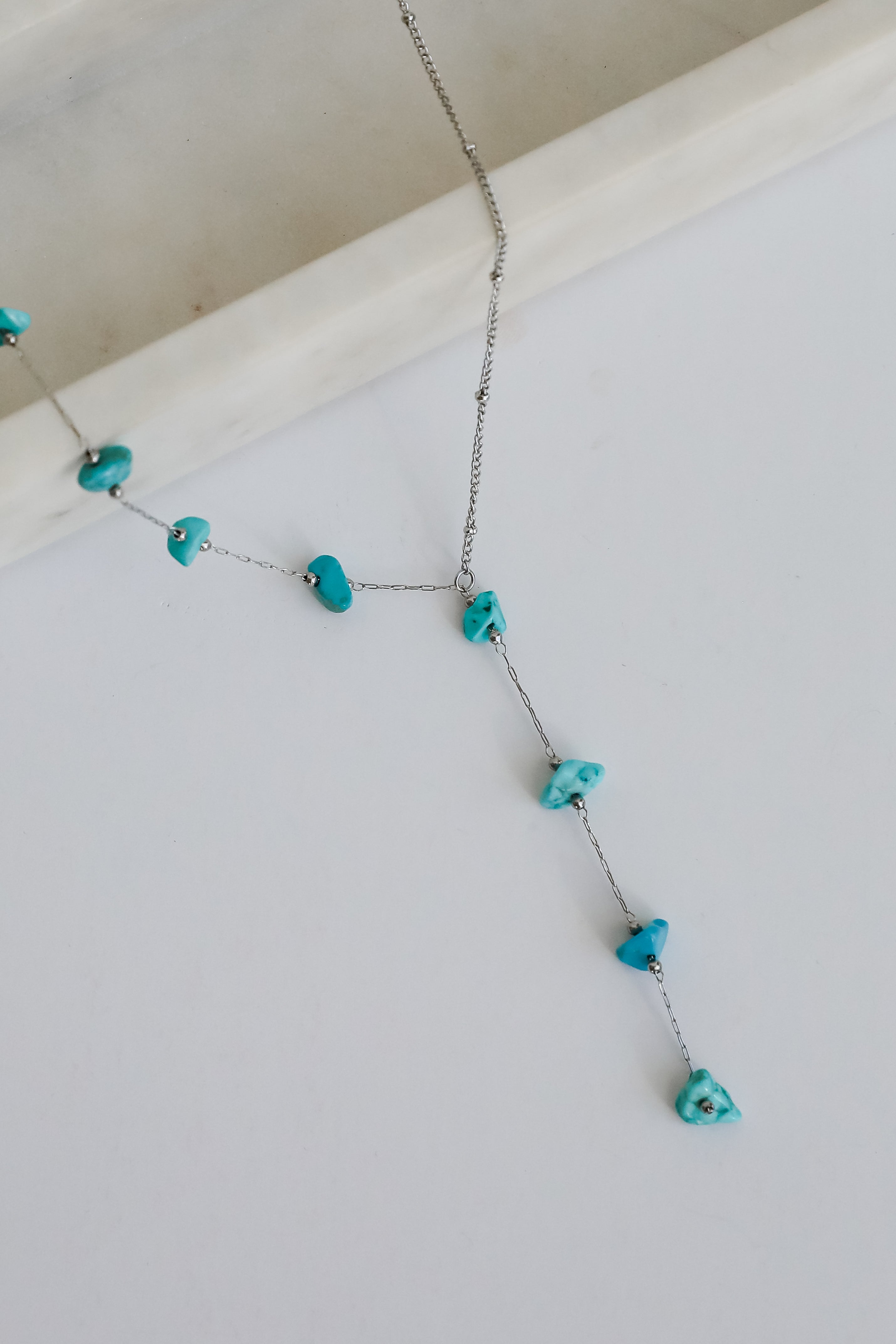 Allison Silver Stone Charm Necklace