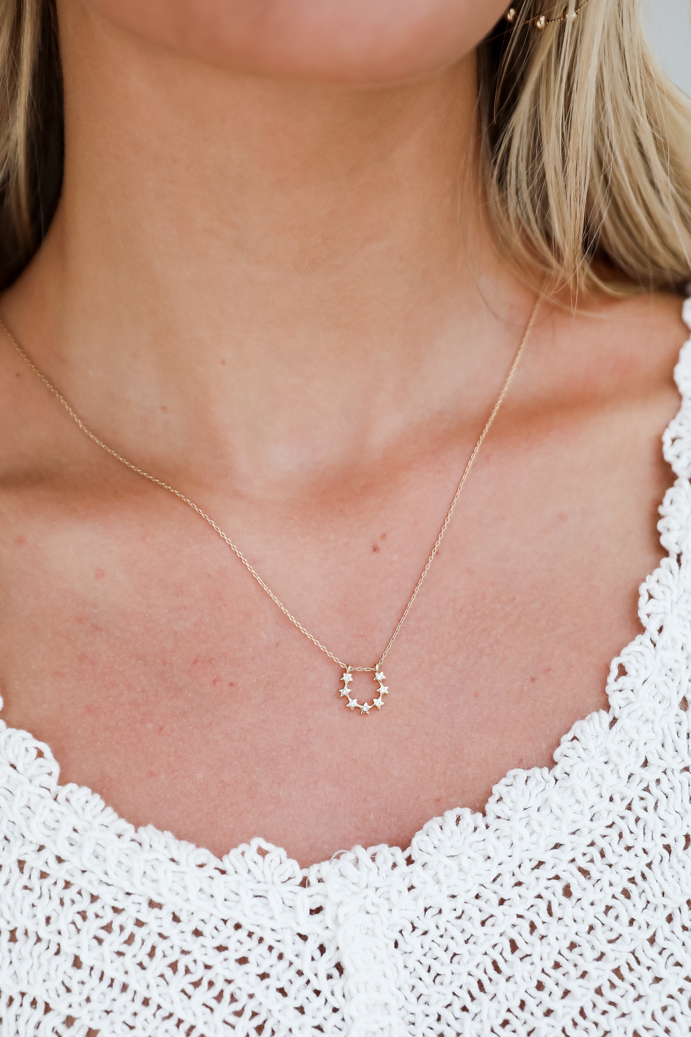 FINAL SALE - Aurora Gold Rhinestone Star Charm Necklace