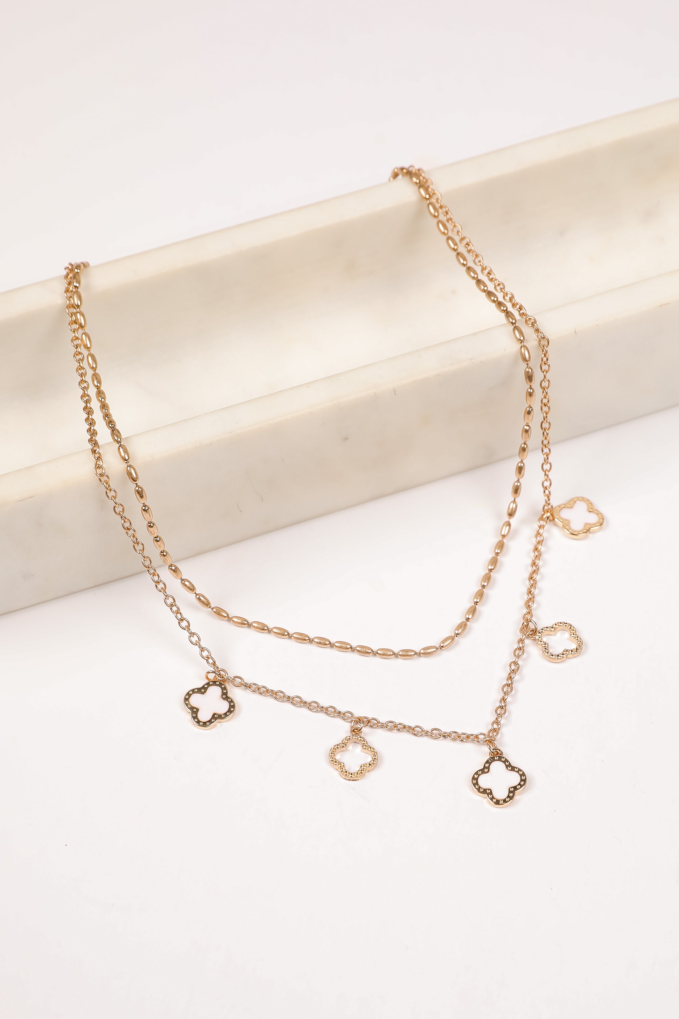 Gianna Quatrefoil Layered Chain Necklace